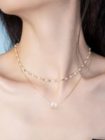 Preppy Style Solid Color Copper Layered Necklaces sku image 1
