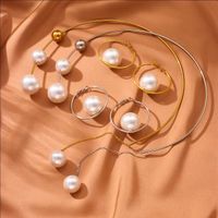 Casual Geometric Stainless Steel Artificial Pearl Plating Artificial Pearls 18K Gold Plated Unisex Choker main image 8