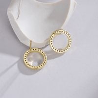 1 Pair Simple Style Circle Round Inlay Copper Alloy Zircon 18k Gold Plated White Gold Plated Ear Studs main image 6