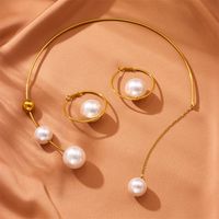 Casual Geometric Stainless Steel Artificial Pearl Plating Artificial Pearls 18K Gold Plated Unisex Choker main image 10