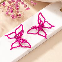1 Pair Simple Style Butterfly Stoving Varnish Iron Ear Studs main image 1