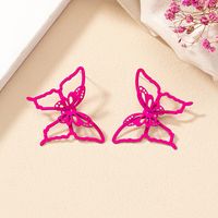 1 Pair Simple Style Butterfly Stoving Varnish Iron Ear Studs main image 5