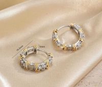 1 Pair Classic Style Circle Plating Inlay Copper Zircon 18k Gold Plated Earrings main image 2