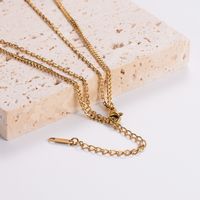 304 Stainless Steel Casual Lock Layered Necklaces main image 6
