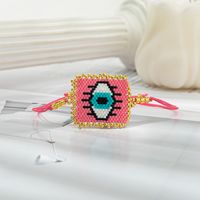 Retro Devil's Eye Heart Shape Glass Rope Handmade Women's Bracelets sku image 2