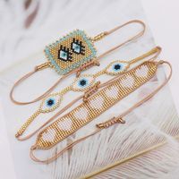 Casual Vintage Style Devil's Eye Heart Shape Glass Rope Handmade Women's Bracelets main image 3