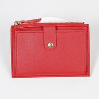 Basic Solid Color Square Zipper Buckle Small Wallet sku image 6