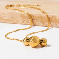 304 Stainless Steel 16K Gold Plated White Gold Plated Gold Plated Simple Style Plating Round Solid Color Necklace main image 3
