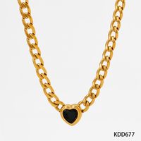 304 Stainless Steel 16K Gold Plated White Gold Plated Gold Plated Simple Style Inlay Heart Shape Zircon Bracelets Earrings Necklace sku image 8