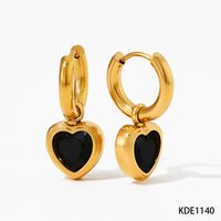 304 Stainless Steel 16K Gold Plated White Gold Plated Gold Plated Simple Style Inlay Heart Shape Zircon Bracelets Earrings Necklace sku image 2