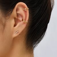 3 Pieces Simple Style Solid Color Copper Ear Cuffs main image 2