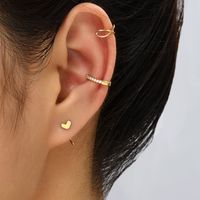 3 Pieces Simple Style Solid Color Copper Ear Cuffs main image 3