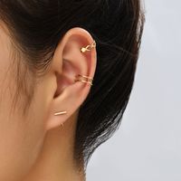 3 Pieces Simple Style Solid Color Copper Ear Cuffs main image 5