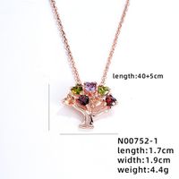Wholesale IG Style Elegant Luxurious Life Tree 304 Stainless Steel Copper Plating Inlay Gold Plated Zircon Necklace Pendant main image 2