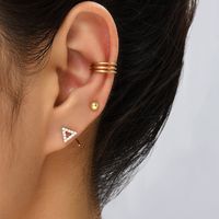 3 Pieces Simple Style Solid Color Copper Ear Cuffs sku image 6