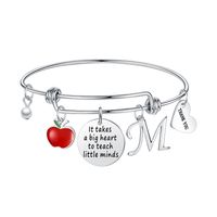 Casual Elegante Estilo Clásico Letra Forma De Corazón Acero Inoxidable 304 Brazalete Al Mayoreo sku image 18