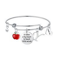 Casual Elegante Estilo Clásico Letra Forma De Corazón Acero Inoxidable 304 Brazalete Al Mayoreo sku image 4