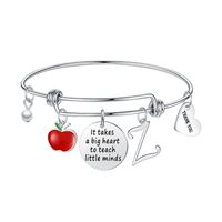 Casual Elegante Estilo Clásico Letra Forma De Corazón Acero Inoxidable 304 Brazalete Al Mayoreo sku image 5