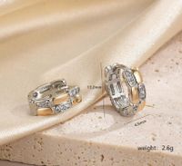 1 Pair Luxurious C Shape Plating Inlay Copper Zircon 18k Gold Plated Earrings main image 2