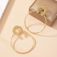 1 Pair Simple Style Circle Plating Alloy Gold Plated Hoop Earrings main image 3