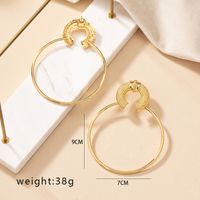 1 Pair Simple Style Circle Plating Alloy Gold Plated Hoop Earrings sku image 1