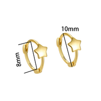 1 Pair Simple Style Star Plating Sterling Silver Gold Plated Silver Plated Earrings main image 3
