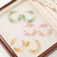 1 Pair Sweet Simple Style Ditsy Floral Transparent Arylic Ear Studs main image 1