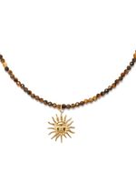 Simple Style Commute Color Block Stainless Steel Ore Tiger Eye Beaded Women's Adults Pendant Necklace main image 5