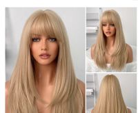 Women's Sweet Street High Temperature Wire Bangs Long Straight Hair Wig Net main image 4