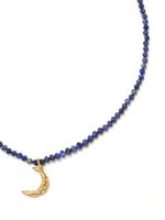 Lady Moon Stainless Steel Ore Lapis Lazuli Beaded Handmade Pendant Necklace main image 3