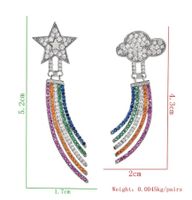 1 Pair Cute Luxurious Shiny Clouds Rainbow Star Asymmetrical Plating Inlay Copper Zircon White Gold Plated Drop Earrings main image 2
