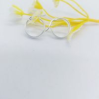 1 Pair Simple Style Commute Solid Color Plating Stainless Steel Silver Plated Earrings main image 1