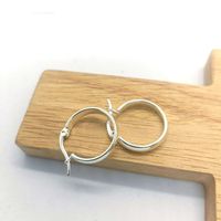 1 Pair Simple Style Commute Solid Color Plating Stainless Steel Silver Plated Earrings main image 5