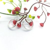 1 Pair Simple Style Commute Solid Color Plating Stainless Steel Silver Plated Earrings main image 4