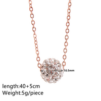 Acero Titanio Chapados en oro de 18k Estilo Simple Embutido Bola Diamantes De Imitación Collar Colgante main image 2