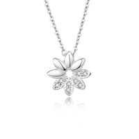 Elegant Simple Style Flower Sterling Silver Plating Inlay Zircon Pendant Necklace main image 6