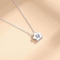 Simple Style Flower Sterling Silver Plating Inlay Zircon Pendant Necklace main image 4