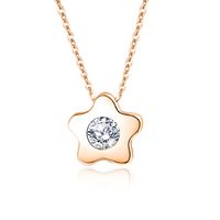 Simple Style Flower Sterling Silver Plating Inlay Zircon Pendant Necklace sku image 2