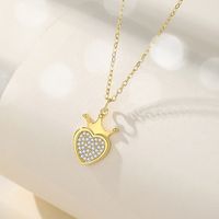 Lady Heart Shape Crown Sterling Silver Plating Inlay Zircon Pendant Necklace main image 4