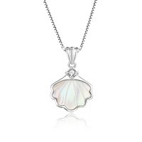 Élégant Style Simple Coquille Argent Sterling Placage Incruster Coquille Zircon Pendentif main image 7