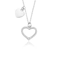 Elegant Simple Style Heart Shape Sterling Silver Plating Inlay Zircon Pendant Necklace sku image 1