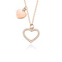 Elegant Simple Style Heart Shape Sterling Silver Plating Inlay Zircon Pendant Necklace sku image 2