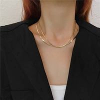 Simple Style Solid Color Alloy Plating Gold Plated Women's Layered Necklaces main image 1