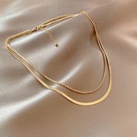 Simple Style Solid Color Alloy Plating Gold Plated Women's Layered Necklaces main image 6
