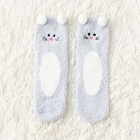 Women's Cute Simple Style Cartoon Bear Polyester Embroidery Crew Socks A Pair sku image 9