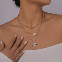 Estilo Simple Forma De Corazón Aleación Resina Diamantes De Imitación Mujeres Collar De Tres Capas main image 3