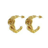 1 Pair Elegant Irregular Asymmetrical Plating 304 Stainless Steel 18K Gold Plated Ear Studs sku image 1