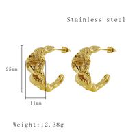 1 Pair Elegant Irregular Asymmetrical Plating 304 Stainless Steel 18K Gold Plated Ear Studs main image 4