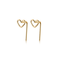 1 Pair Simple Style Heart Shape Plating Sterling Silver Silver Plated Ear Studs sku image 1