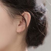 1 Pair Simple Style Heart Shape Plating Sterling Silver Silver Plated Ear Studs main image 3